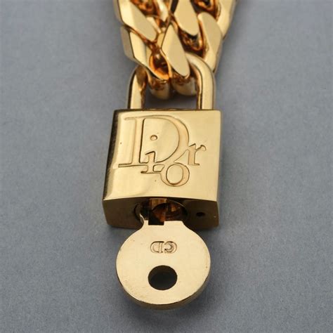 dior padlock necklace gold